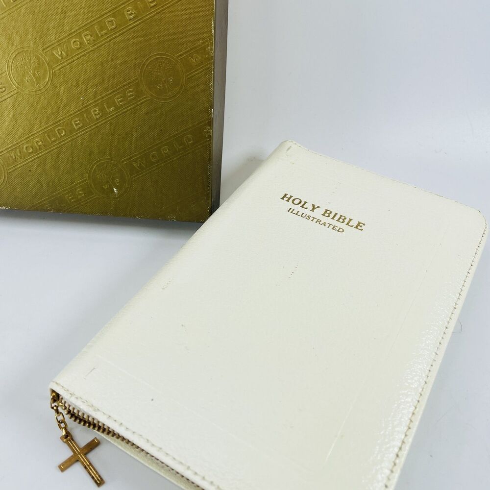 Vintage Holy Bible King James Version World Publishing Zipper Box Leather KJV